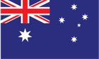 Australian flag with Union Jack in the upper left and white stars on a blue field