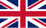 United Kingdom flag with red, white, and blue Union Jack design