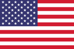 United States flag with red and white stripes and blue field with white stars