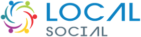 Logo for Local Social: a circle of colorful figures around the words 