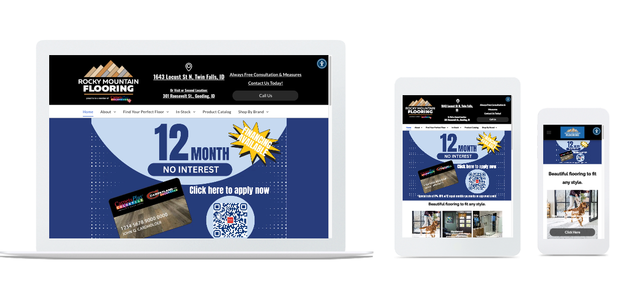 Website design showcasing a 12-month subscription offer.