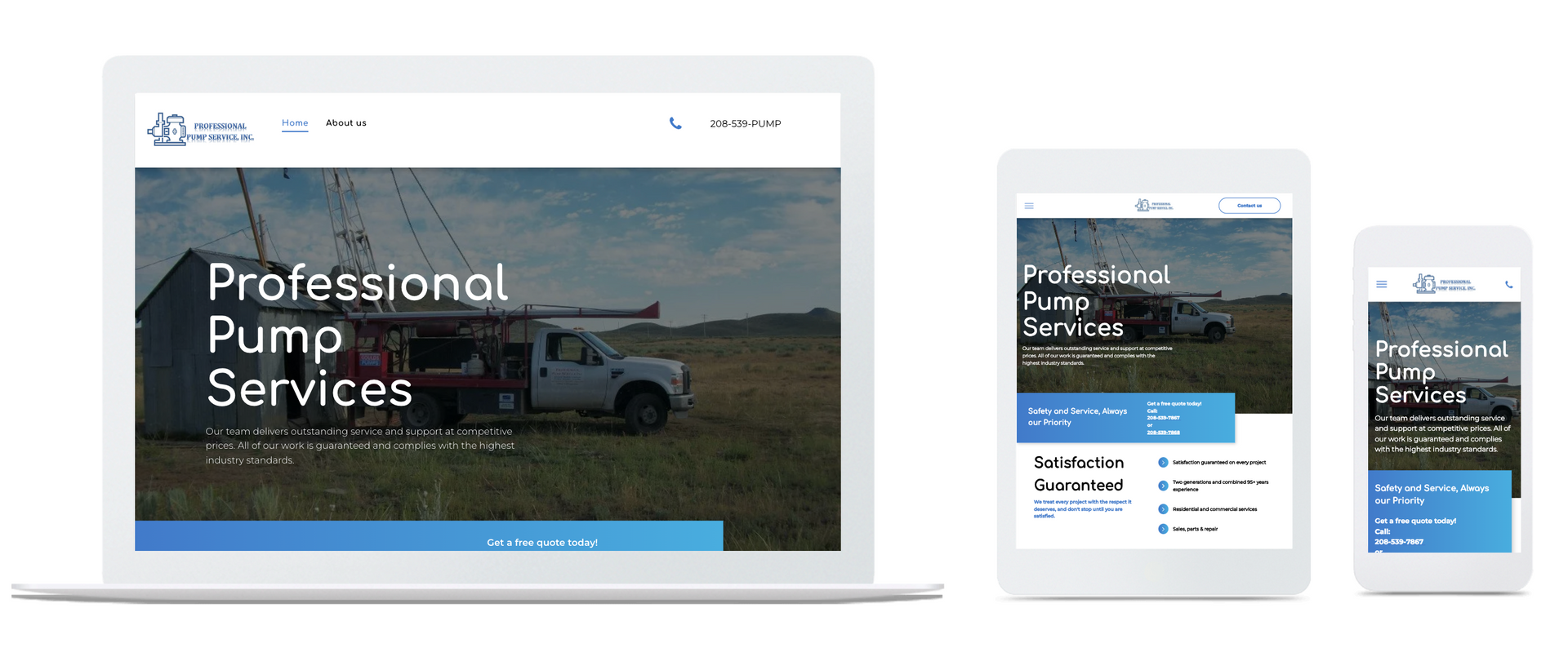 Website design showcasing 