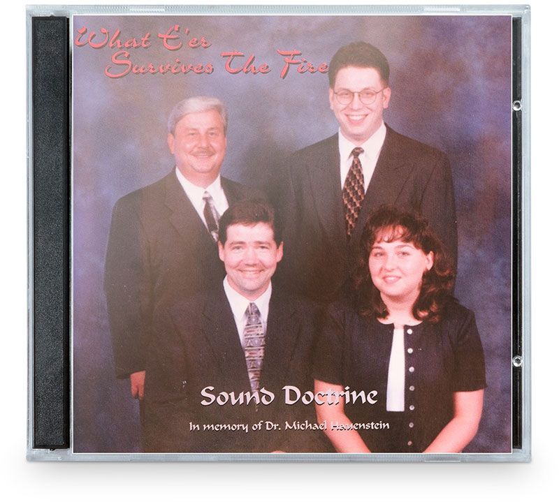 A cd case with the sound doctrine album calle what e'er survives the fire