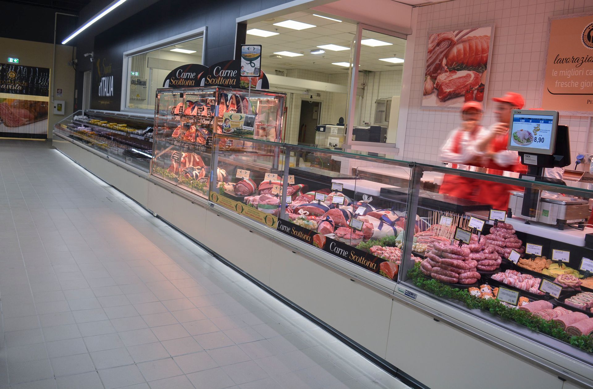 Banco refrigerato macelleria Supermercato Conad Salerno