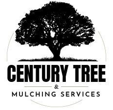 Black tree logo with &ldquo;CENTURY TREE & MULCHING SERVICES&rdquo; text on a white background