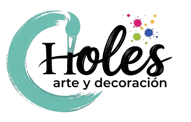 Logotipo de Choles Arte y Decoración con isotipo de paleta y pincel