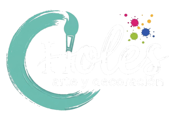 Logotipo de Choles Arte y Decoración con isotipo de paleta y pincel