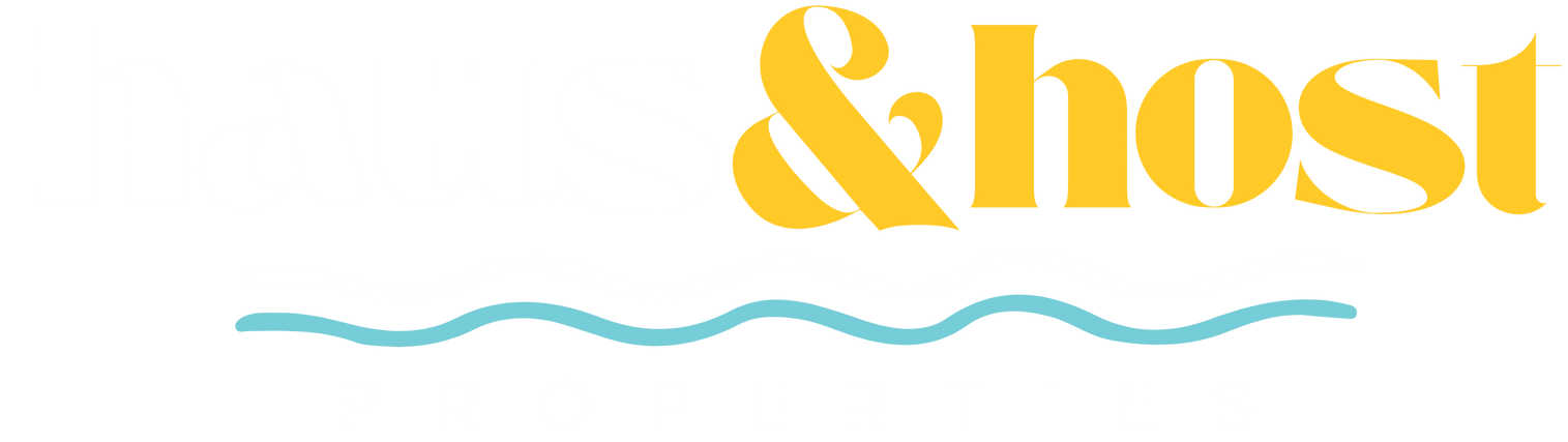 Yellow “&host” logo with a light blue wavy underline on a white background