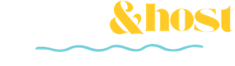 Yellow “&host” logo with a light blue wavy underline on a white background