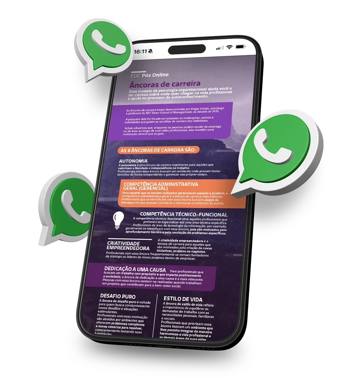 Um tablet branco com símbolos do whatsapp e a imagem de um livro com o título