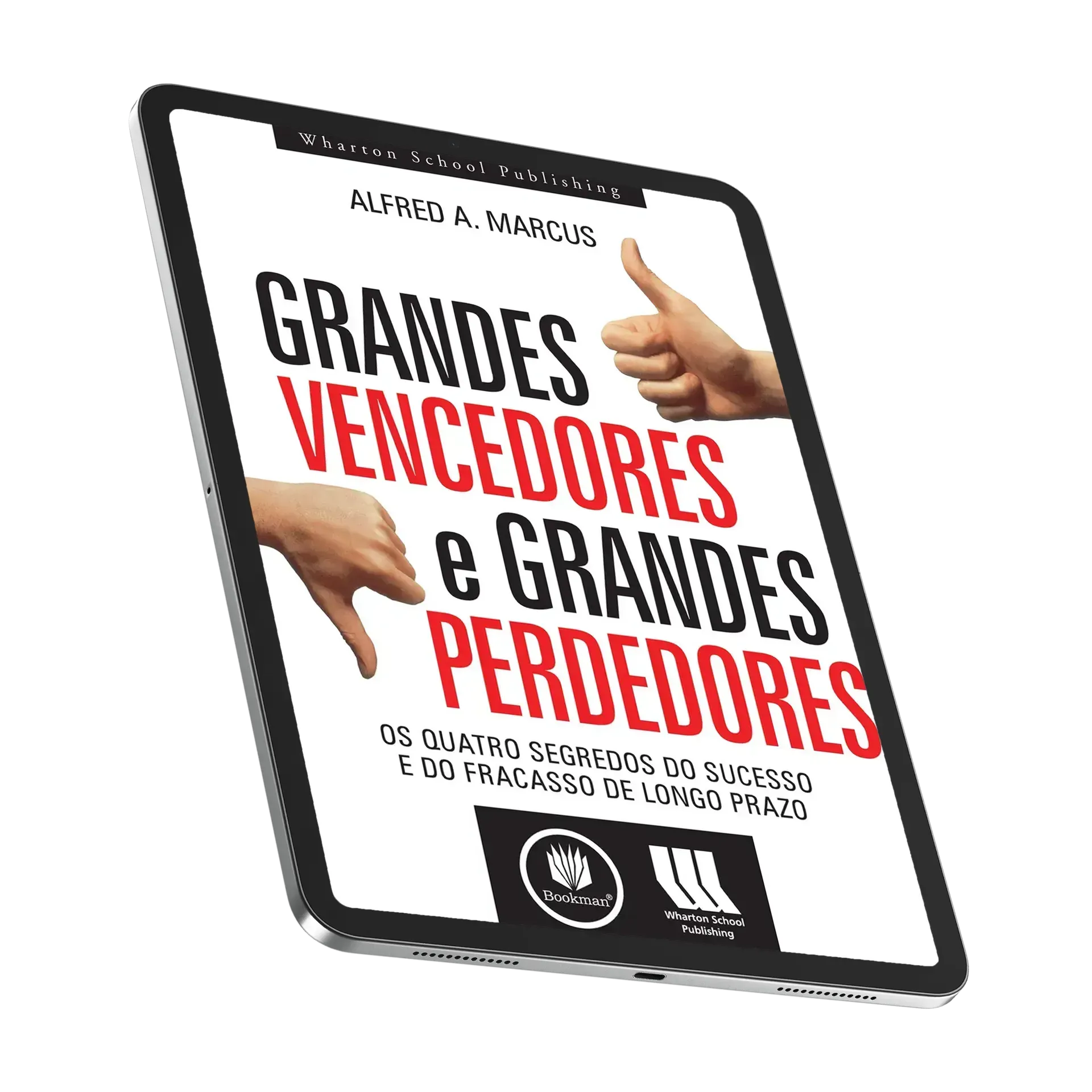 Um tablet com um livro com a capa escrito