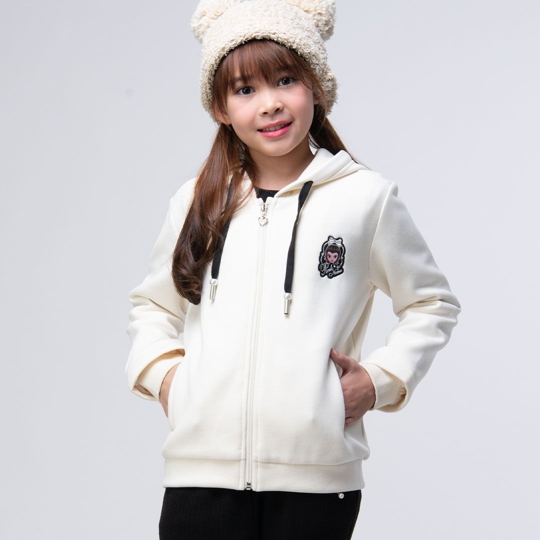 粉紅娜娜童裝/假二層袖連帽外套