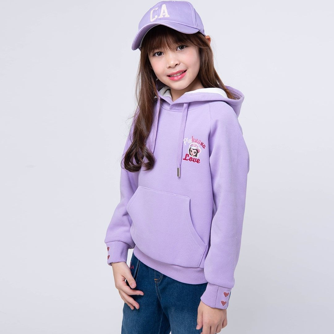 粉紅娜娜童裝/厚刷連帽上衣