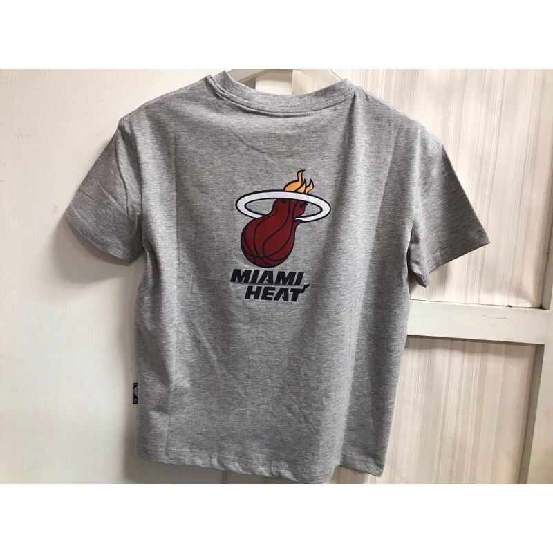 NBA童裝/親子款/熱火隊/中性寬版印花ㄒ恤