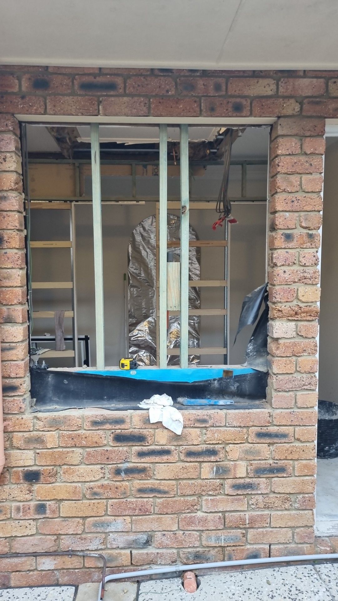 Brick Wall With An Opening For A Window Frame — Bricks By Dre In Oxenford, QLD