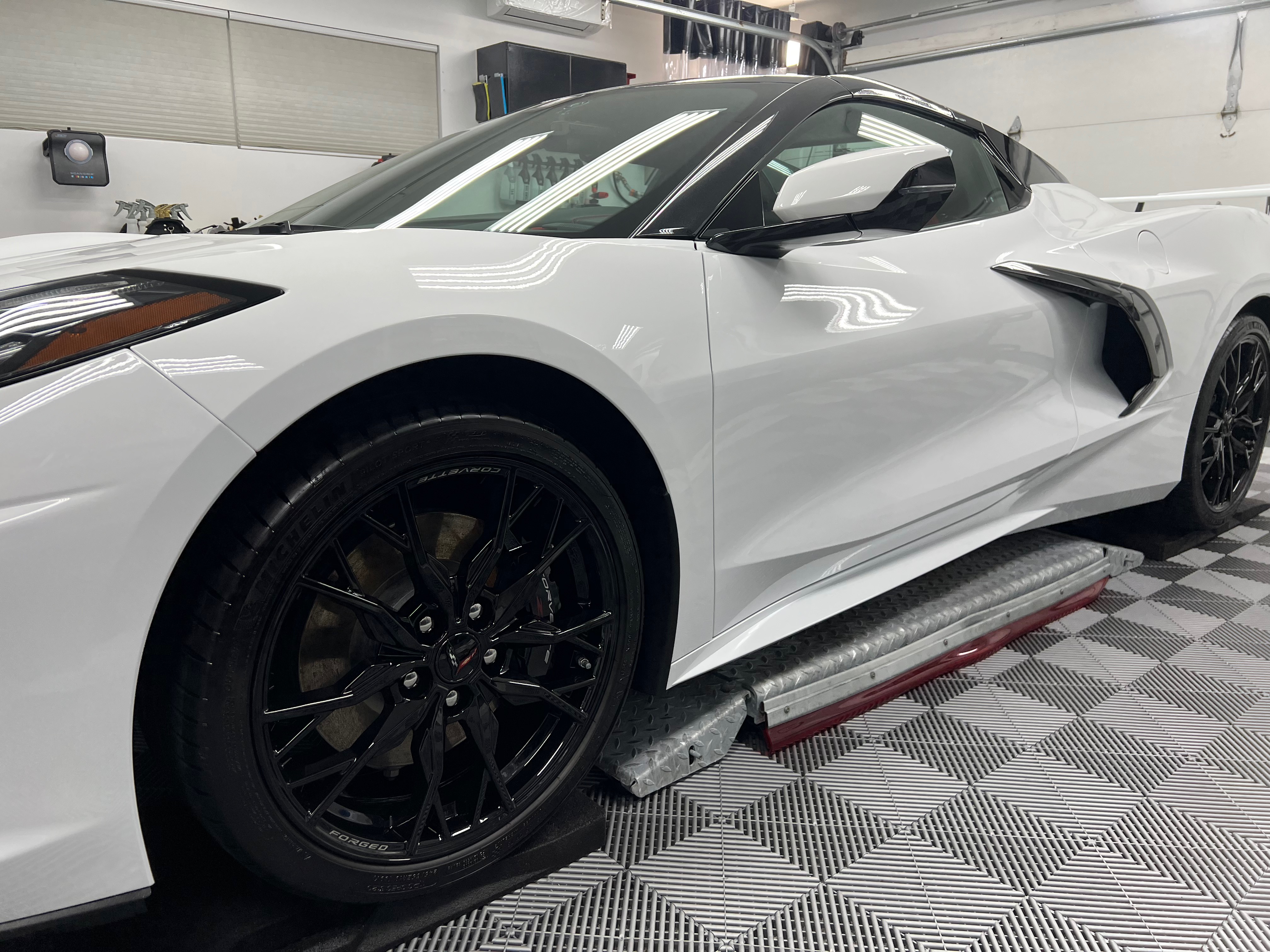 Silver Audi that was detailed the interior