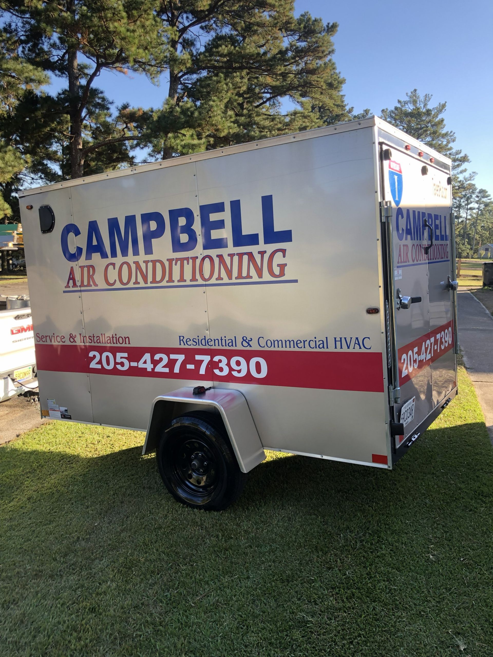 Silver trailer with 