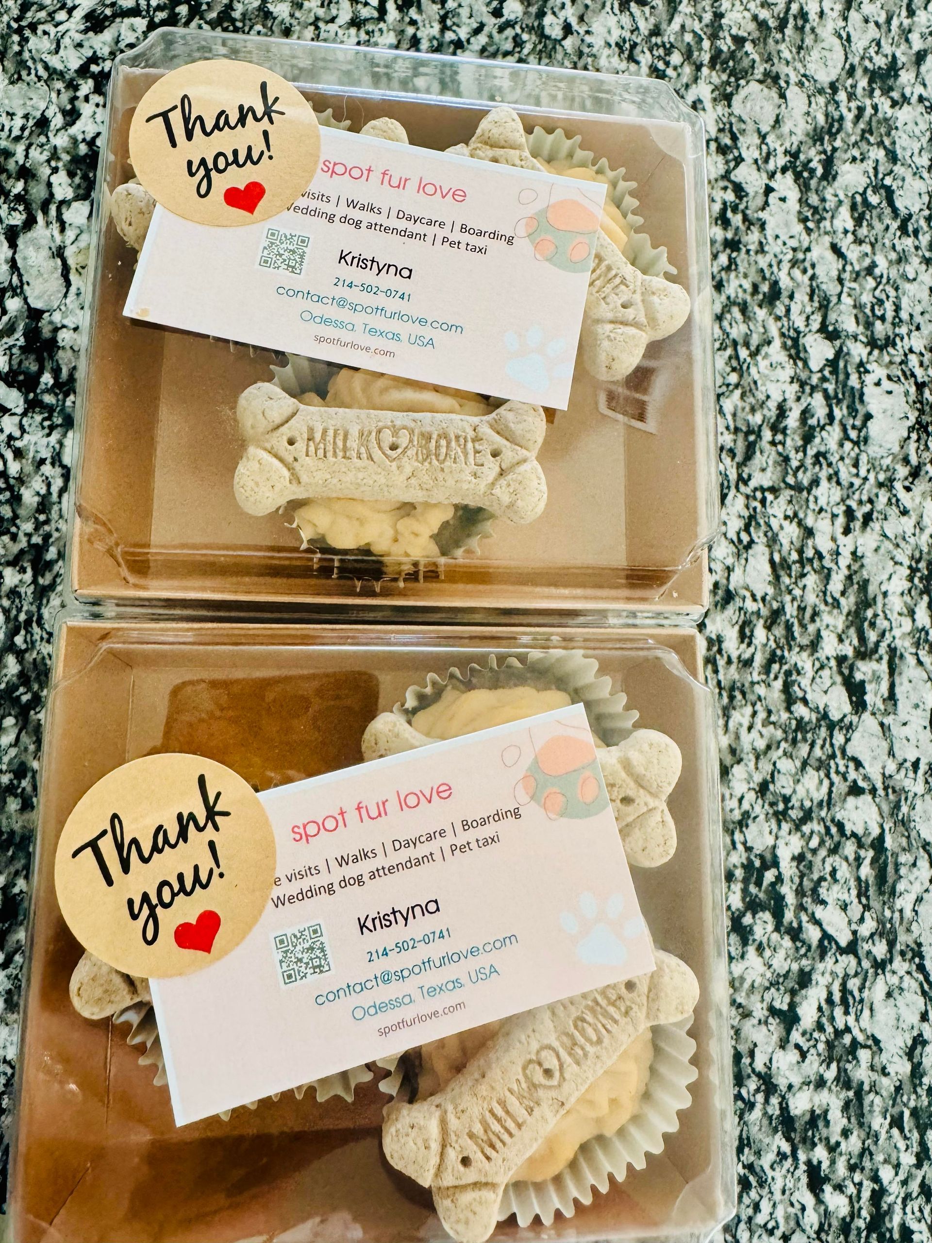 Two boxes of dog treats with 