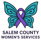 Salem County Women’s Services logo with teal butterfly and purple awareness ribbon
