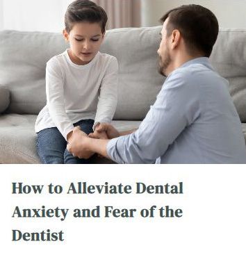 Child and adult on couch, with text: