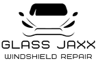 A black and white logo for a windshield repair company.