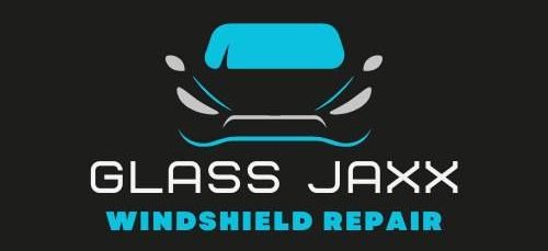 A logo for a company called glass jaxx windshield repair.