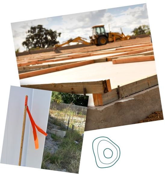 property corners collage with topo logo icon