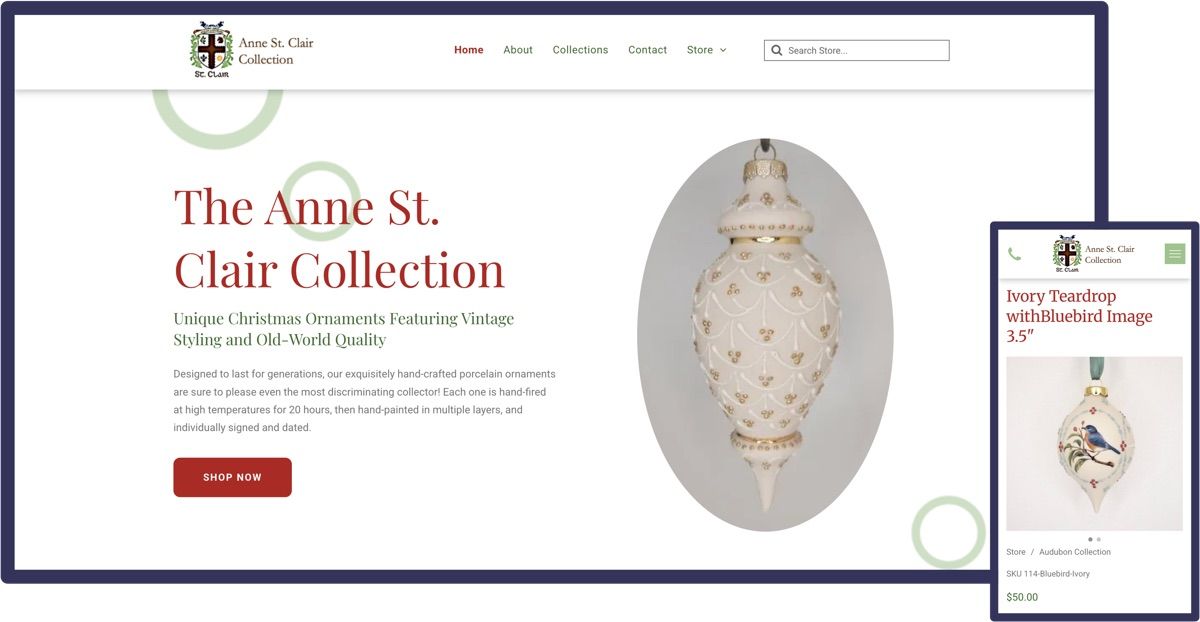 This website was designed for the Anne St. Clair Collection