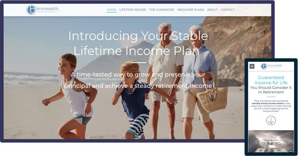 This website was designed for Bronwealth, a financial planning advisory service.