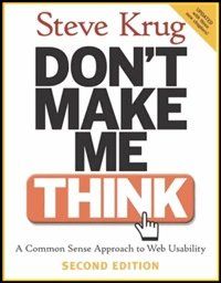 Cover of the usability book Don't Make Me Think, the inspiration for a web design tip about simple navigation