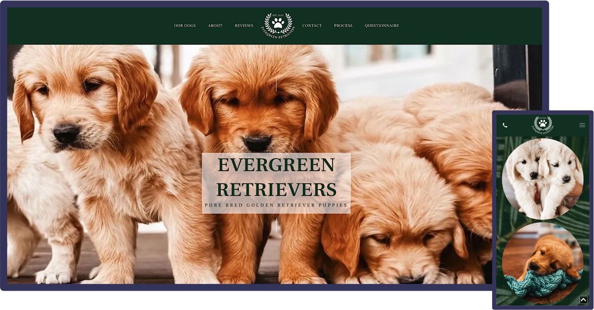 This website was designed for a dog breeder in Virginia