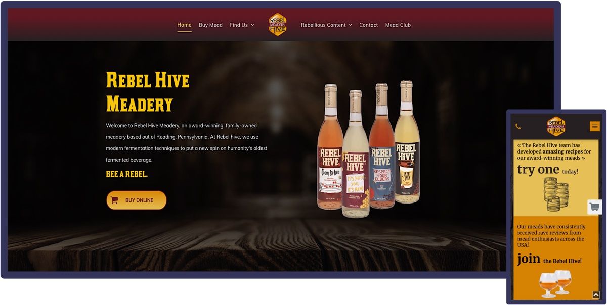 This website was designed for Rebel Hive Meadery