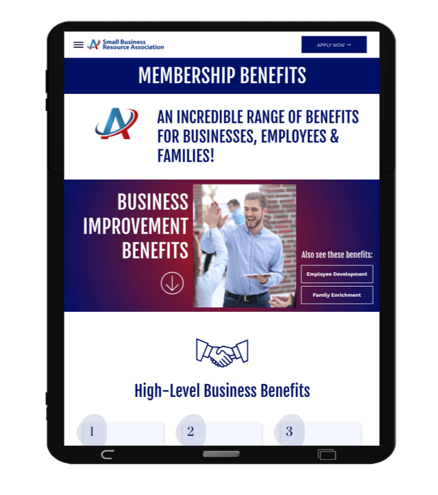 This Responsive Design Web Page was Designed for the Small Business Resource Association
