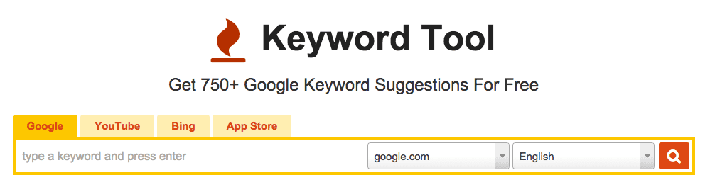 Keyword Tool page offering free Google keyword suggestions, one of the web marketing tools for growing your audience