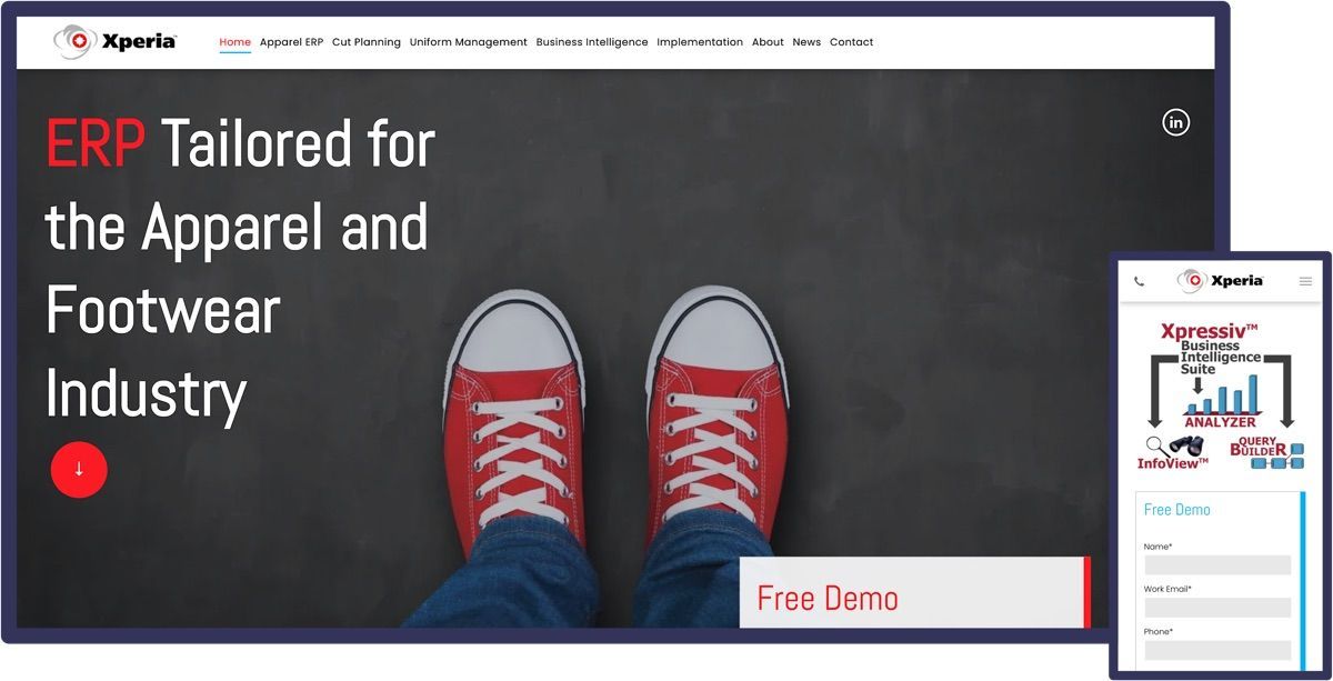 A sample website from PMI's gallery of websites designed and developed by PMI.