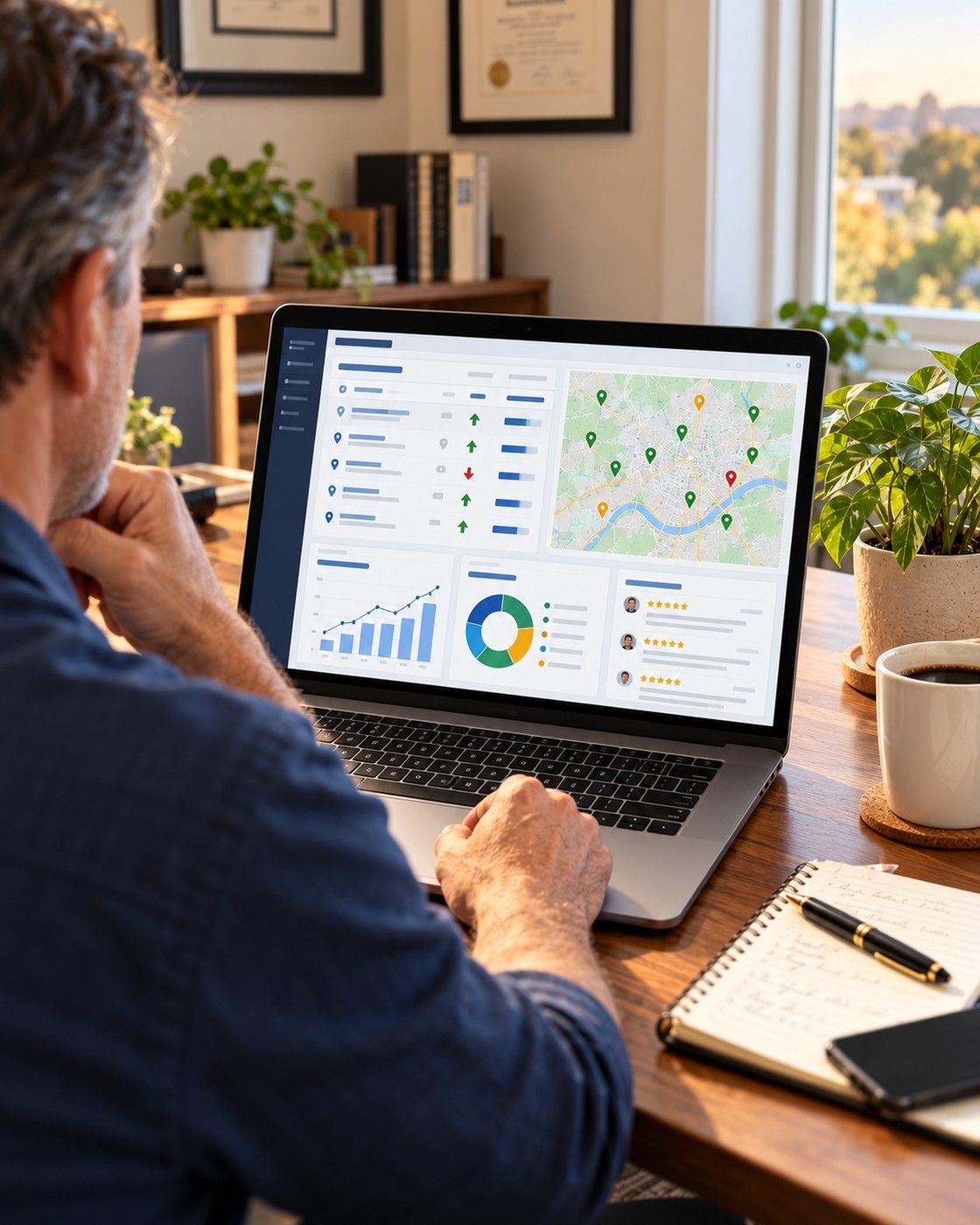 PMI Local SEO & Social Media Dashboard — managing directory listings, rankings, and reviews from one interface
