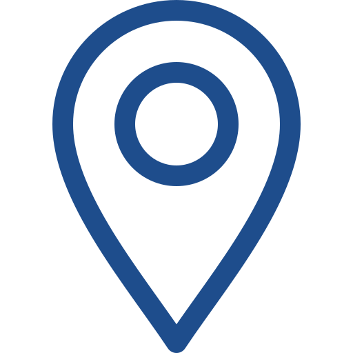 Blue location pin icon with a smaller circle inside