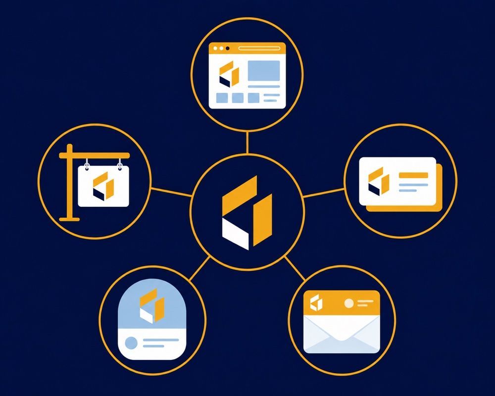 PMI branding — one consistent identity across website, signage, print, and social for Lehigh Valley businesses