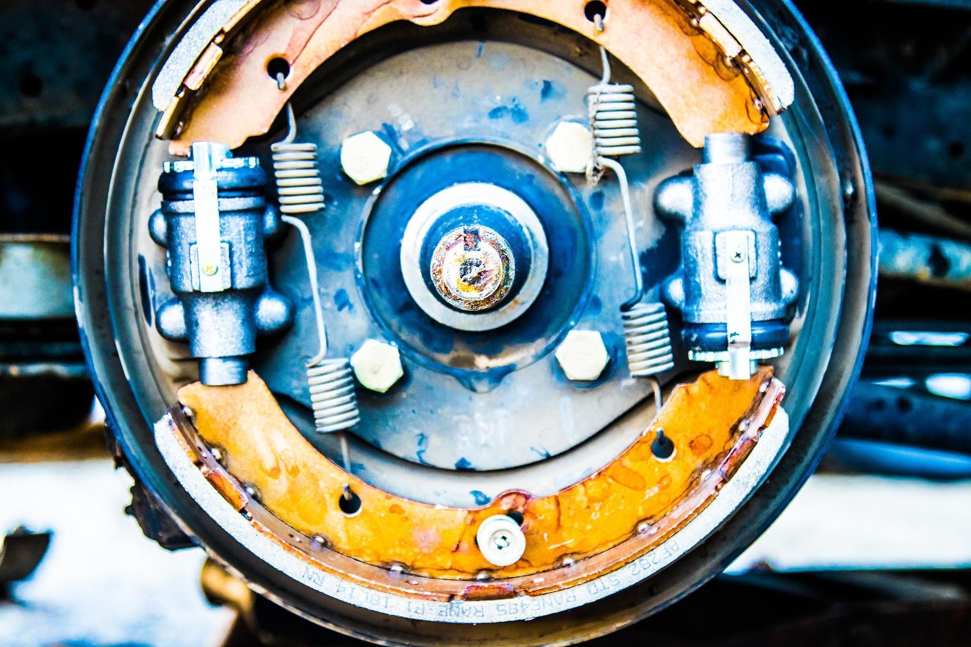 A Close-up Of A Vehicle's Drum Brake — Kings Brake Service Specialists in Tamworth, NSW
