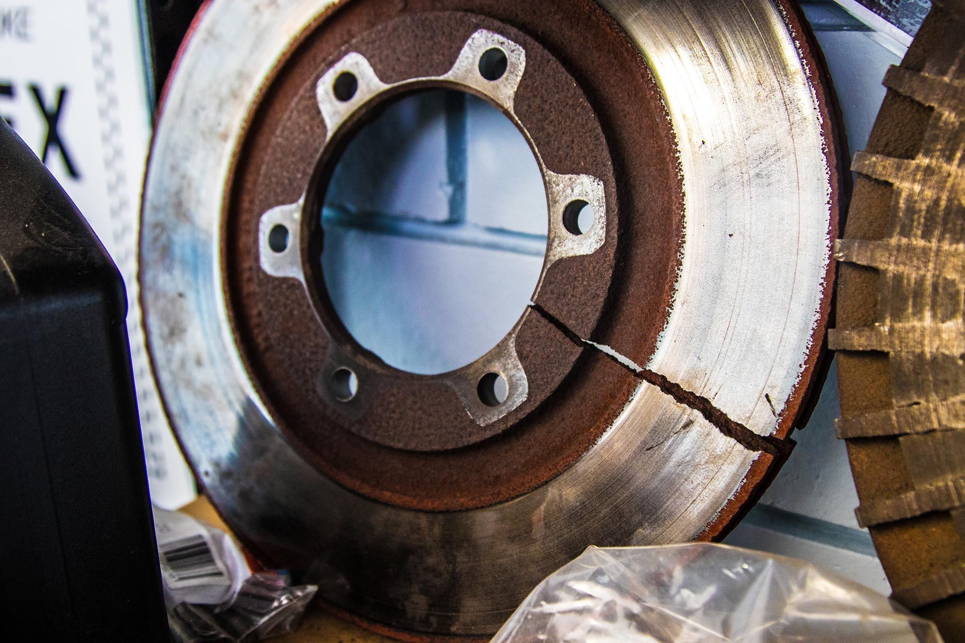 A Heavily Rusted, Cracked Metal Brake Rotor Disk — Kings Brake Service Specialists in Tamworth, NSW