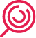 Pink target with a magnifying glass shape, focusing on the center.