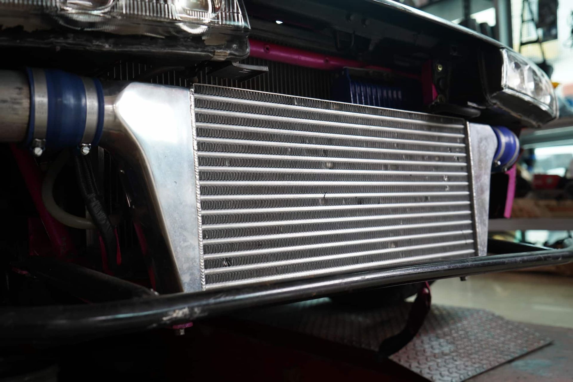 A Close Up of an Intercooler on the Front of a Car — Brittle's Family Auto Centre in Moffat Beach, QLD