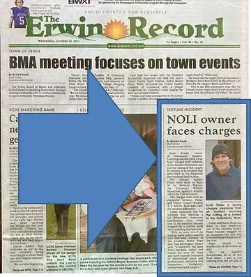 A newspaper article about a bma meeting focuses on town events