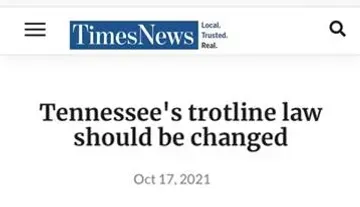 A times news article about tennessee 's trotline law should be changed