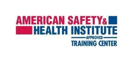The logo for the american safety and health institute approved training center
