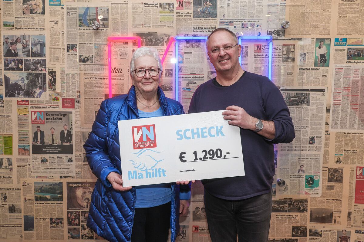 Scheckübergabe Kristl Dragoisits: 1290 €