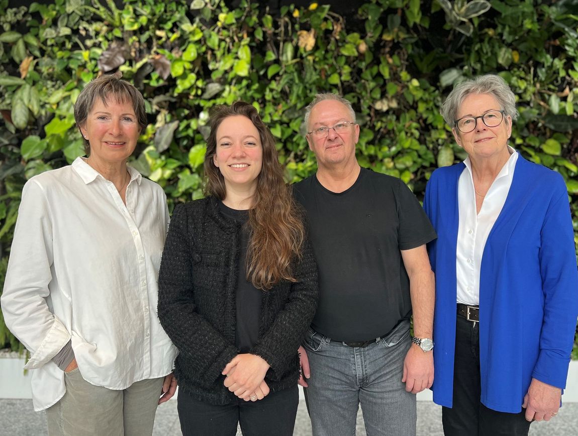 Portrait Foto Ma hilft Team: Gabi Nussbaumer, Isabel Russ, Klaus Hämmerle und Marlies Müller