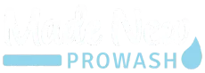 Light blue PROWASH logo with a water droplet icon on a white background