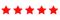 Five red stars in a row on a white background