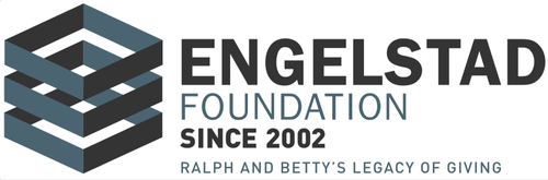 Logo of the Engelstad Foundation: stacked boxes graphic with text 